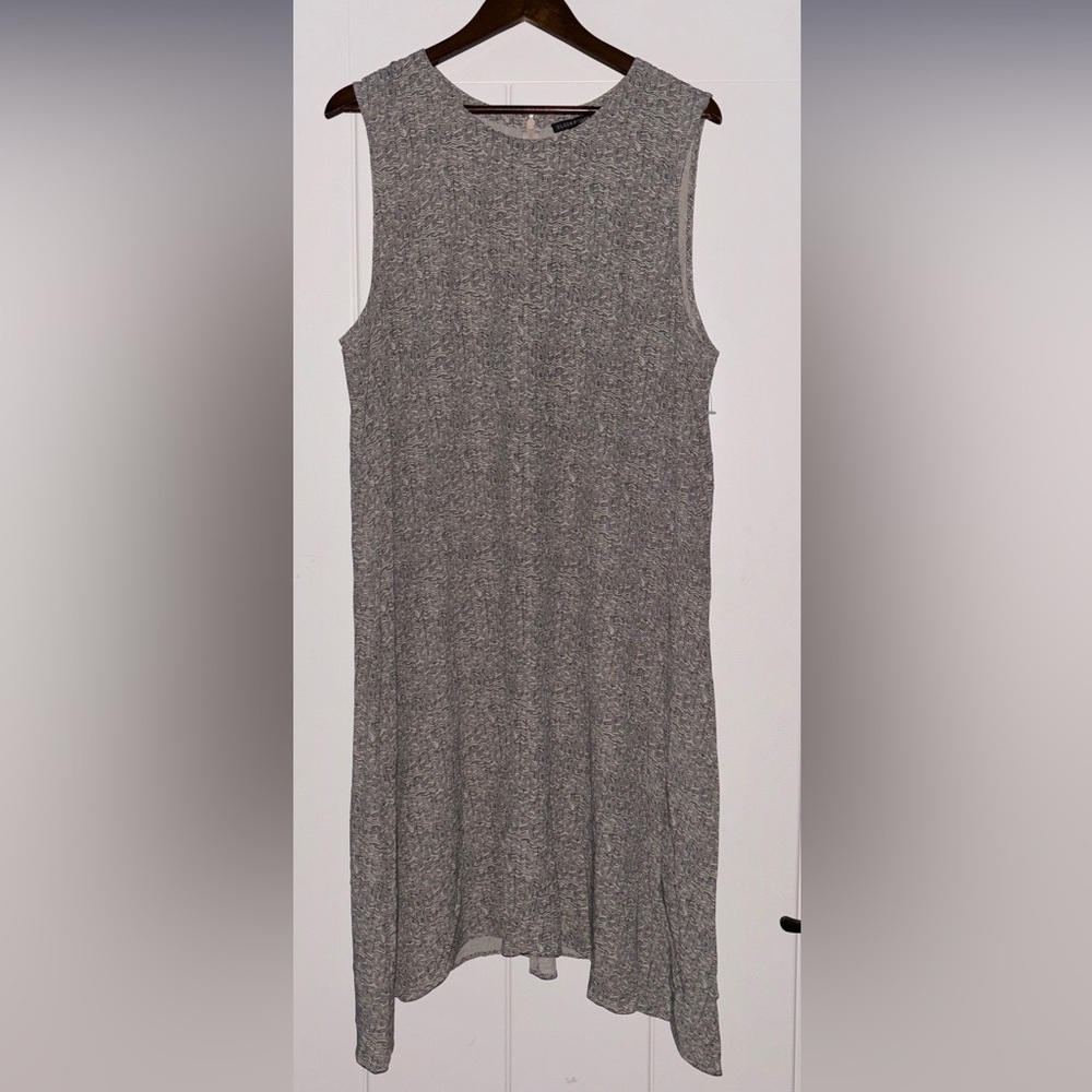 Eileen Fisher Mosiac SharkbiteHem Dress Women XL‎ Beachy Minimalist Relaxed- Fit